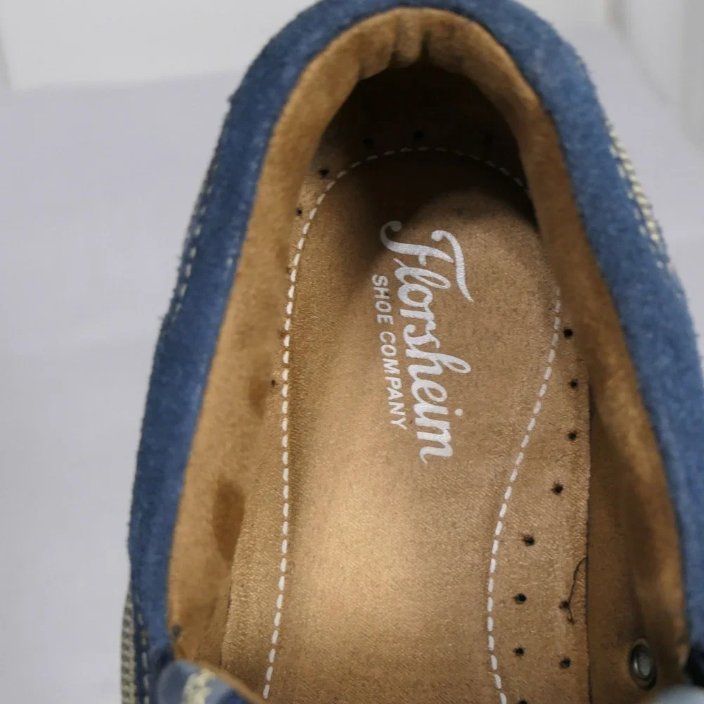 Florsheim Men Slip On 10.5M Blue Leather Suede Loafer 13158-401 Nautical Coastal